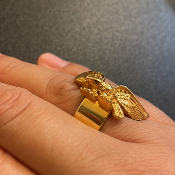Ann Hand Gold Eagle Ring Size 10 - Picture 2 of 12